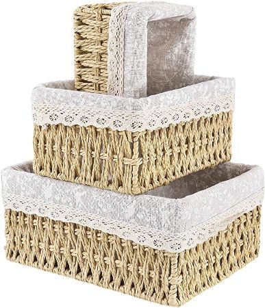 Wicker Shelf Basket Set