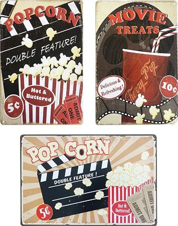 Popcorn Metal Tin Sign