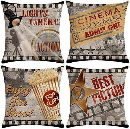 Vintage Cinema Posters Pillow Covers