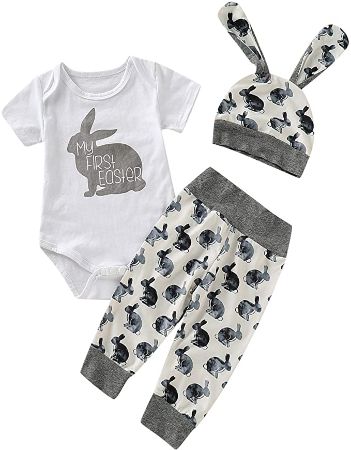 "My First Easter" Bunny Print Bodysuit