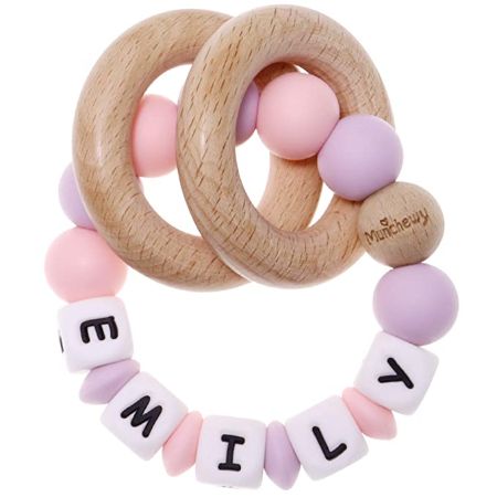 Personalized Baby Rattle Teether Ring